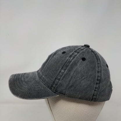 Unbranded Strapback Hat Gray OSFM Adjustable Solid 6 Panel Blank