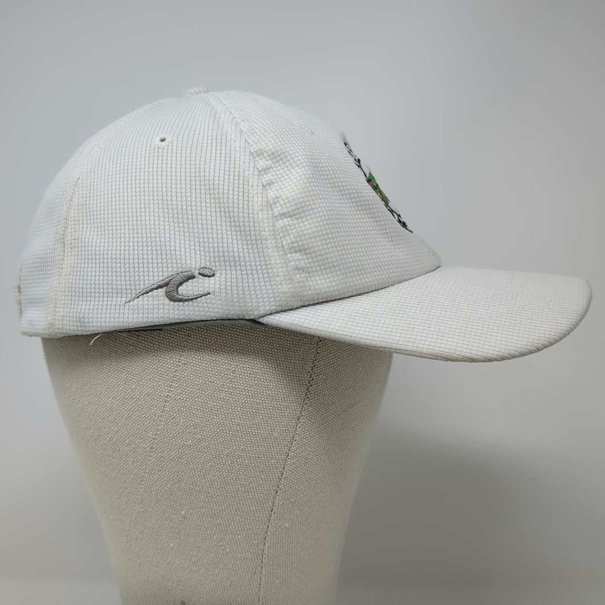 Imperial Baseball Cap White One Size Hawaii Kona C.C. Hibiscus Flower Golf Hat