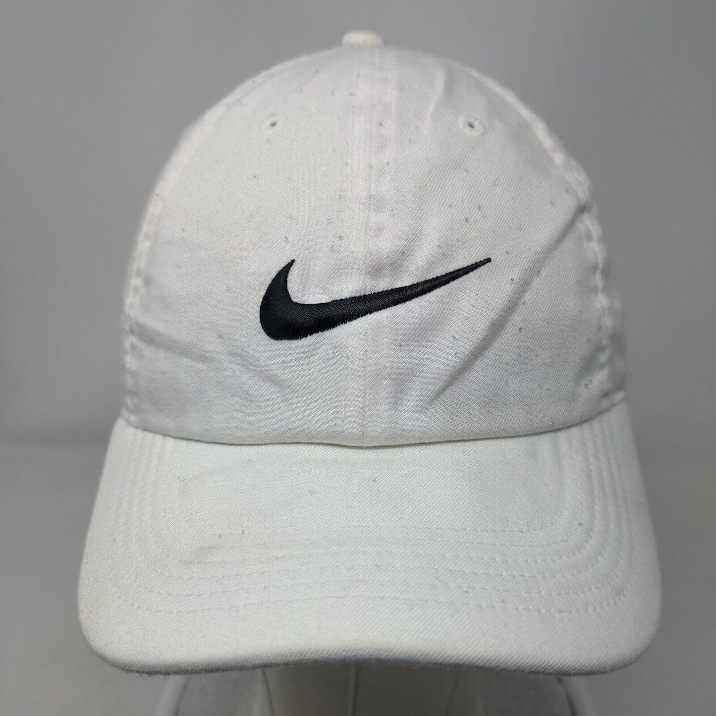 Nike Swoosh Slideback Hat White OSFA Embroidered Dri-Fit Heritage 86