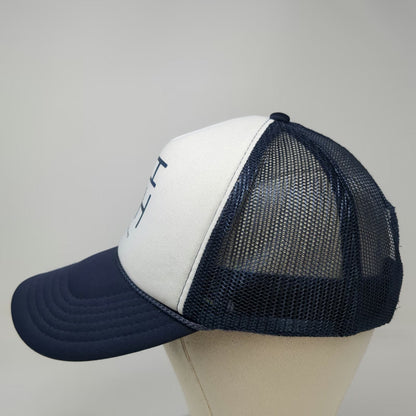 OTTO Trucker Hat Blue White One Size Block Island BIBH Mesh Snapback Foam Brim