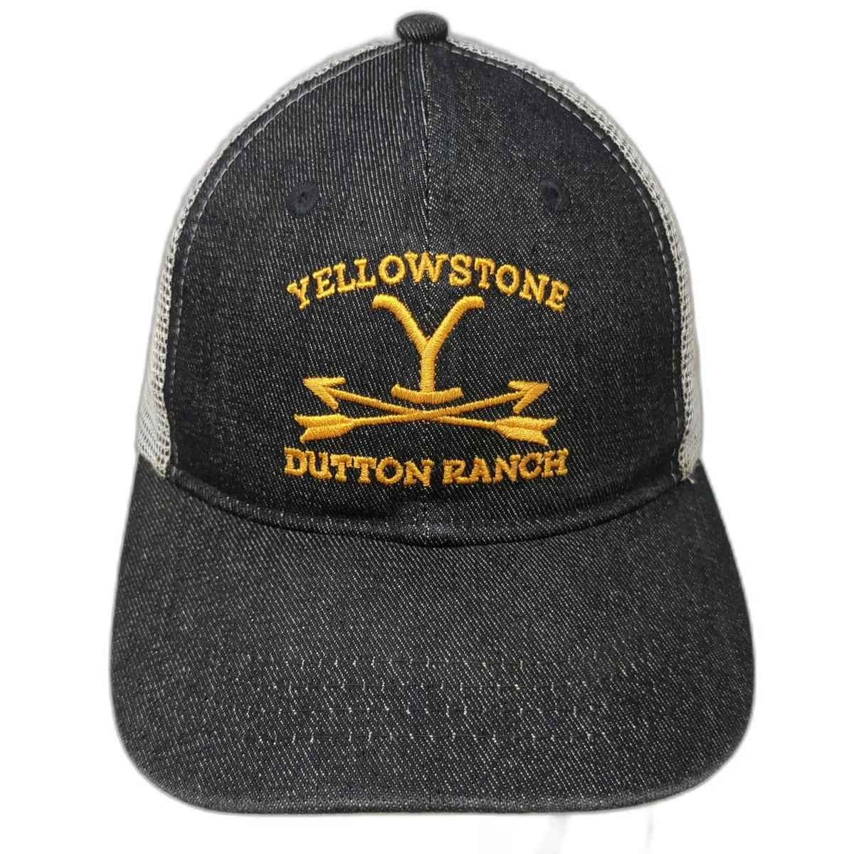 Three In Trucker Hat Black One Size Yellowstone Dutton Ranch Snapback Mesh Hat