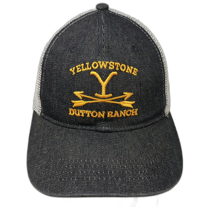 Three In Trucker Hat Black One Size Yellowstone Dutton Ranch Snapback Mesh Hat
