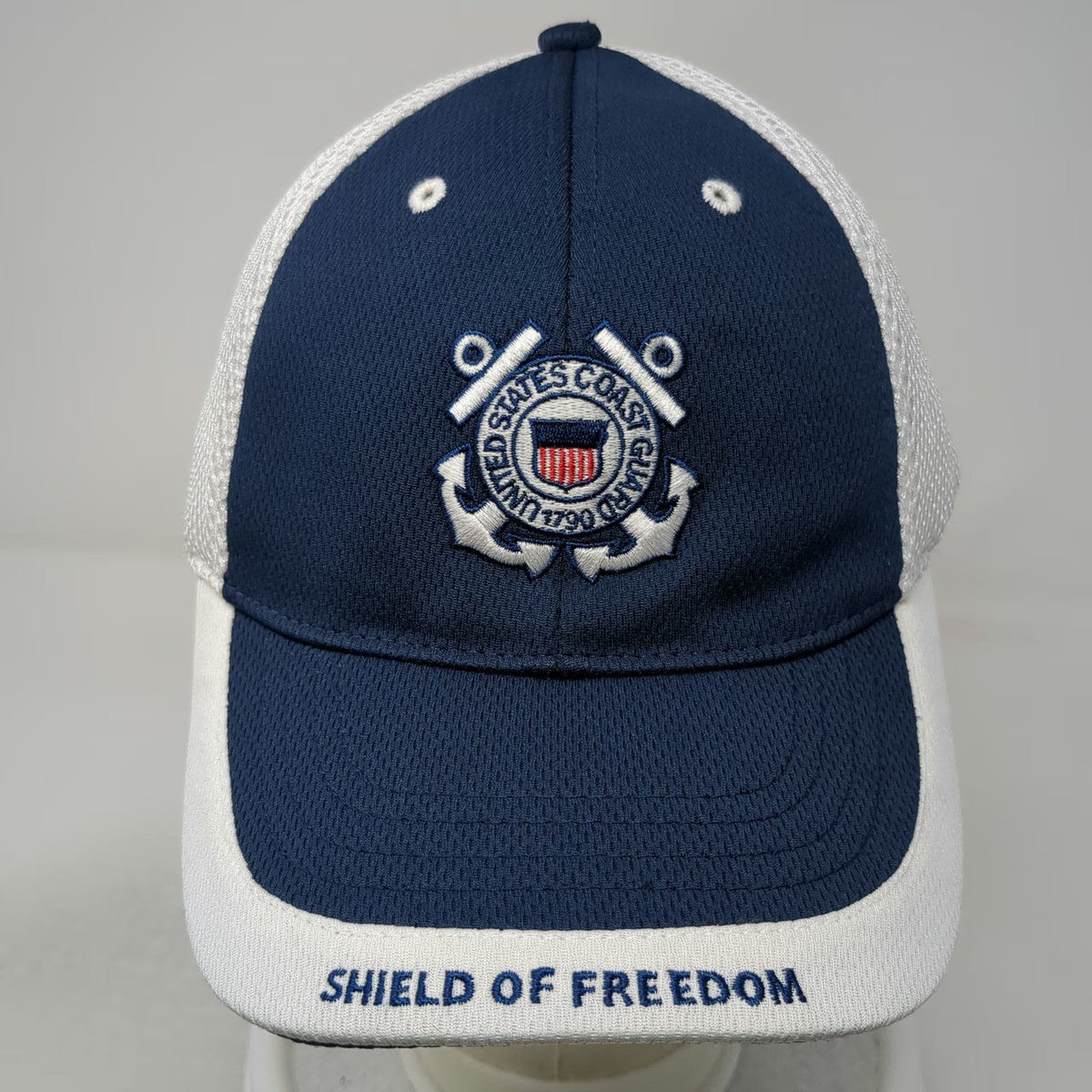 Oarsman 913 Baseball Cap Blue One Size US Coast Guard Mesh Back Stretch Fit Hat