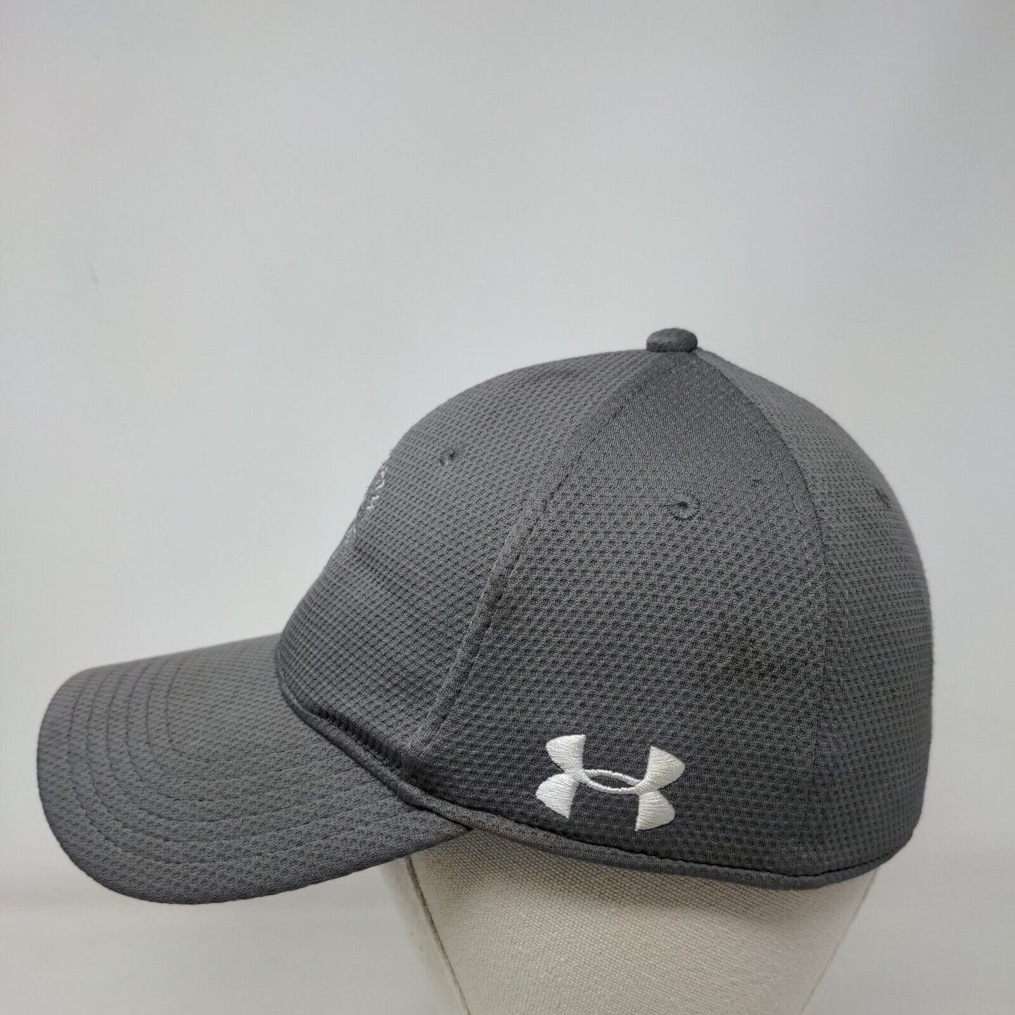 True North Tower Fitted Hat Gray M/L Embroidered Holes Breathable Under Armour