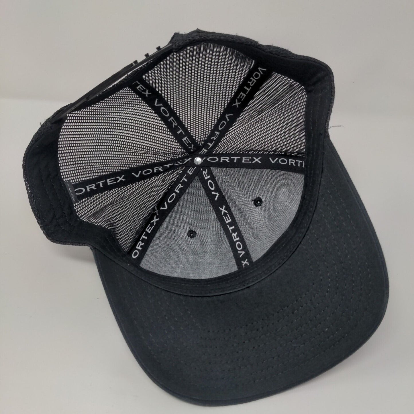 Vortex Snapback Mesh Back Trucker Hat Black OSFA Solid Adjustable