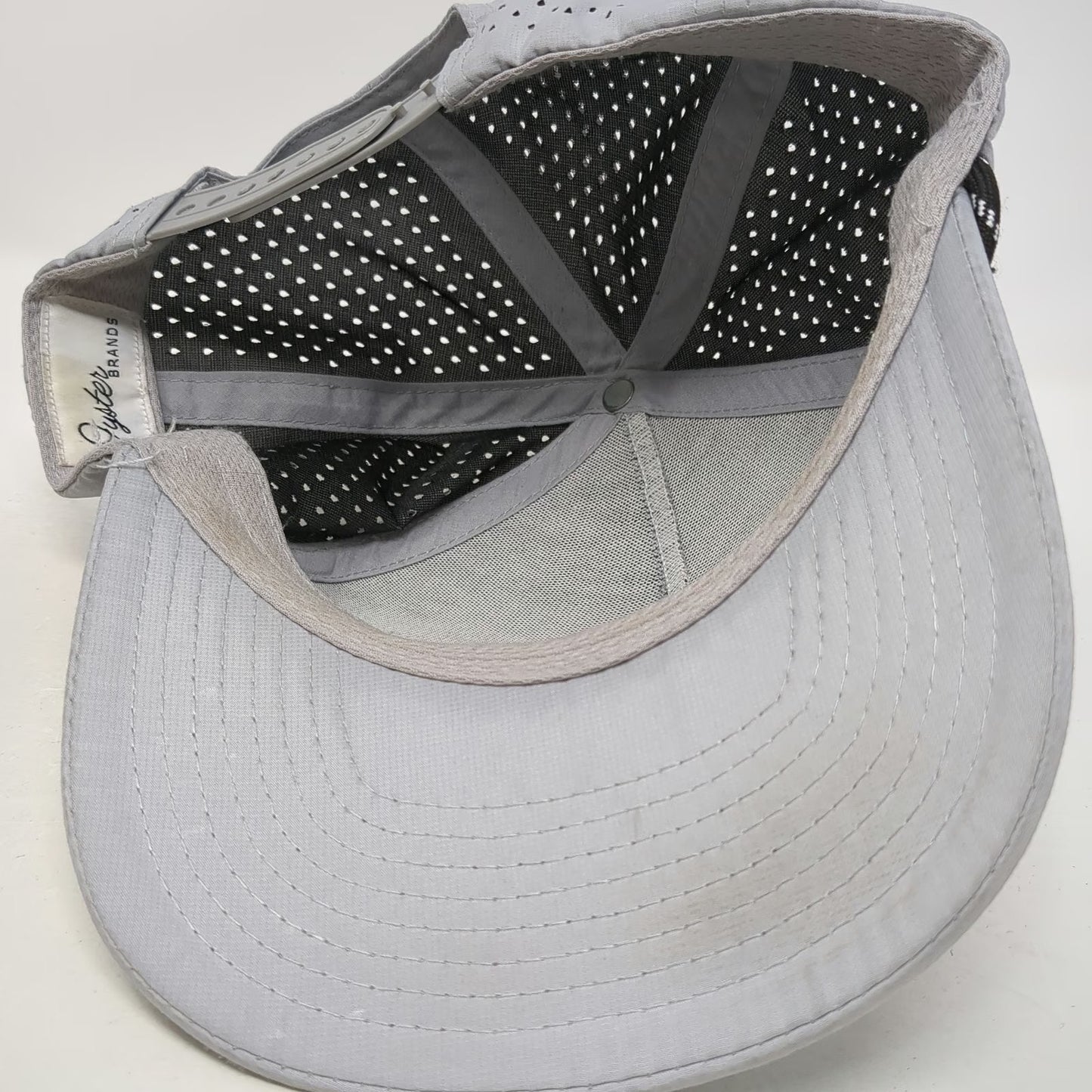 Oyster Brands Trucker Hat Gray One Size Snapback Rope Perf Golf Patch Breathable