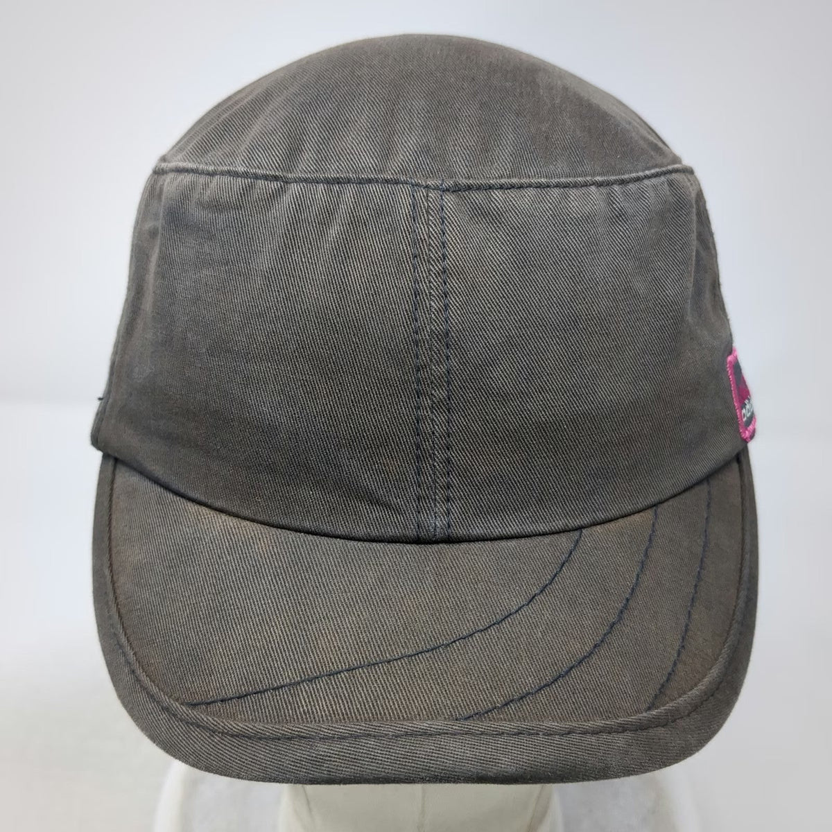 Adidas Army Cap Gray One Size Slideback Plaid Lining Pink Logo Adjustable Hat