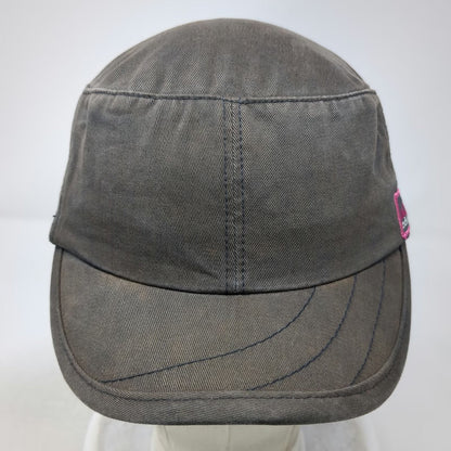 Adidas Army Cap Gray One Size Slideback Plaid Lining Pink Logo Adjustable Hat