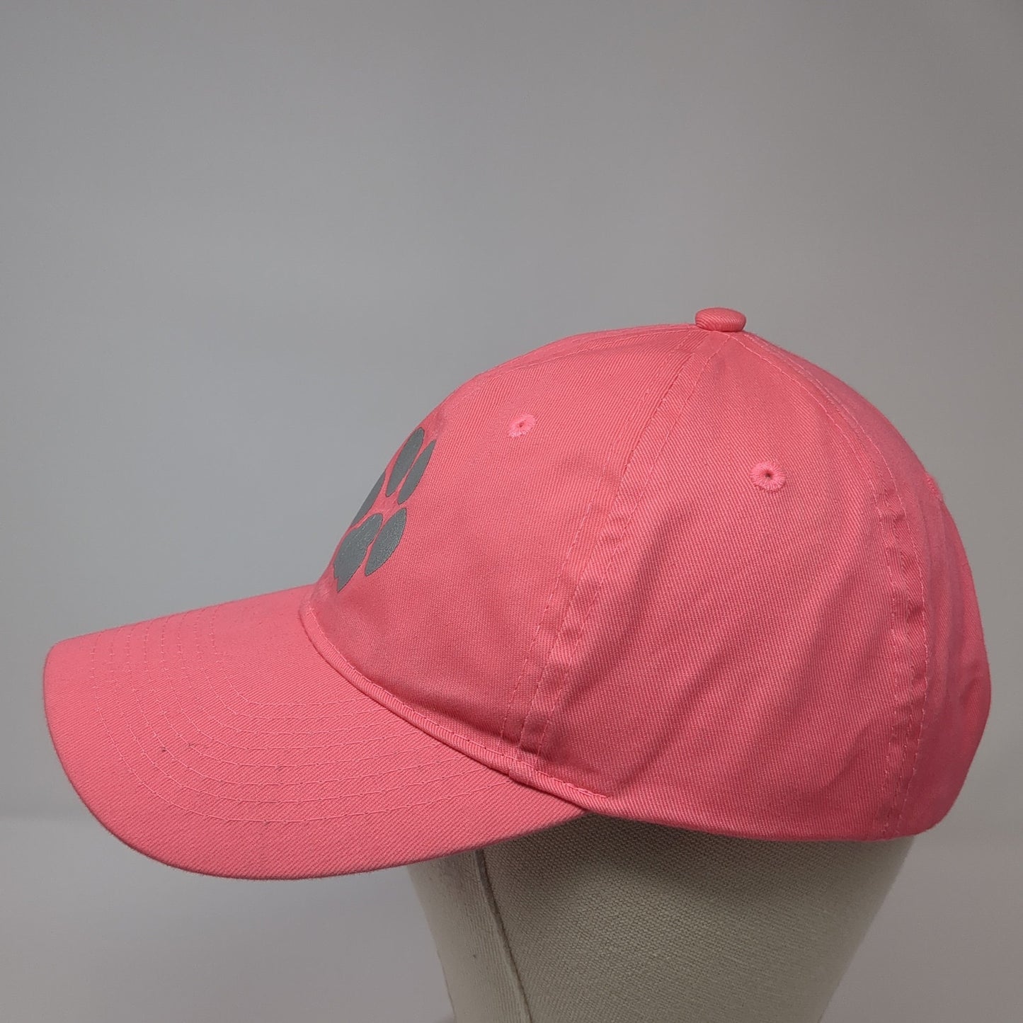 Paw Print Strapback Baseball Cap Pink One Size Adjustable 6 Panel Jen's Idea