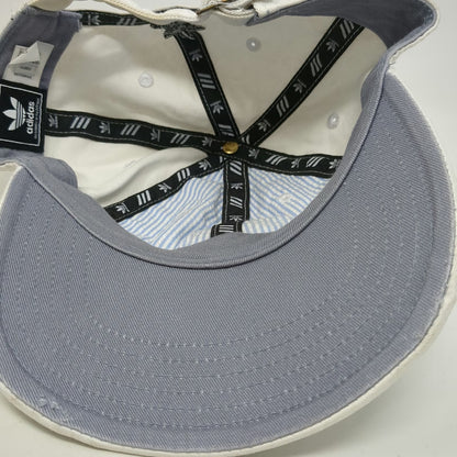 Adidas Baseball Cap White One Size Hat Trefoil Logo Embroidered Cotton Slideback