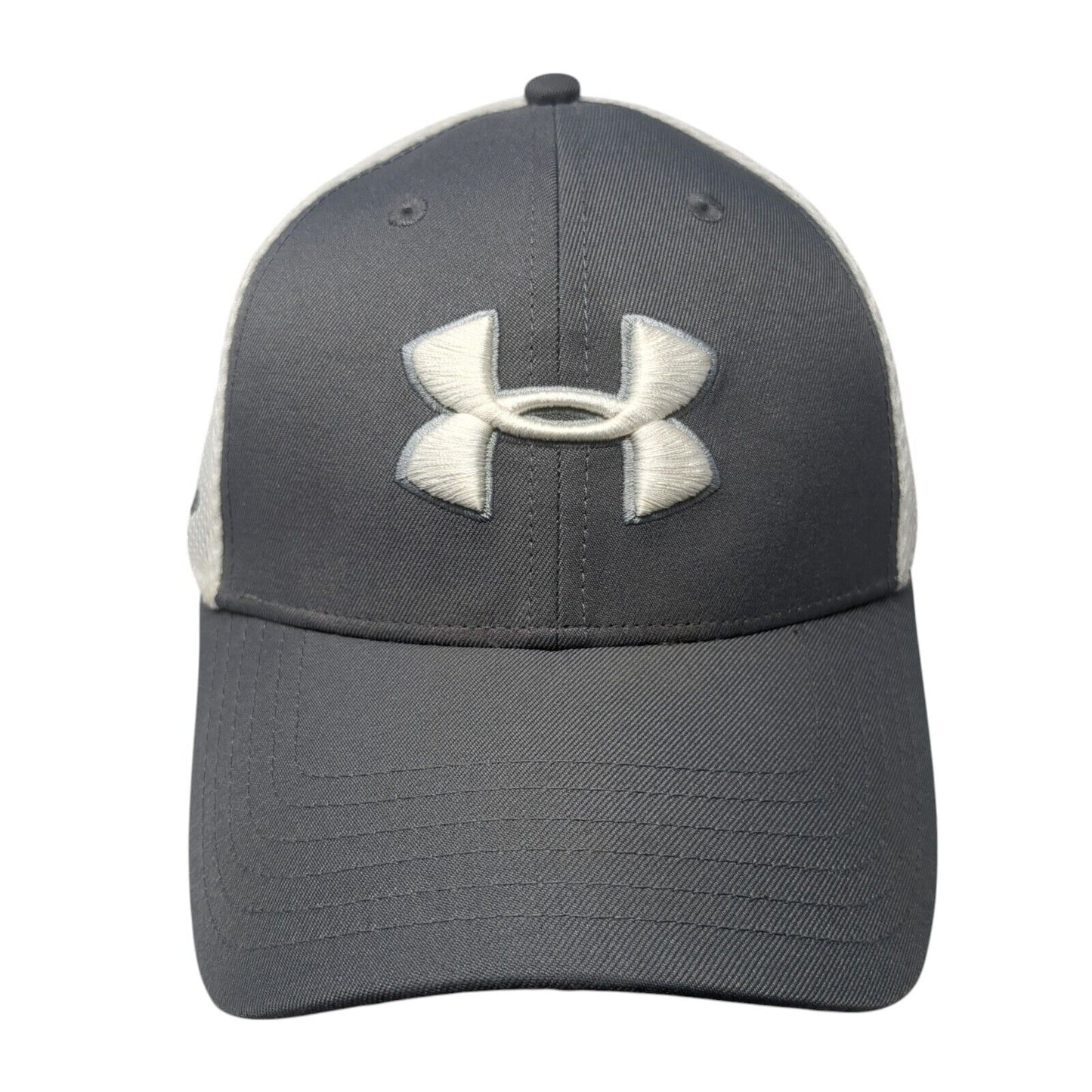 Under Armour Golf Fitted Mesh Back Hat Gray M/L Colorblock Embroidered