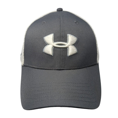 Under Armour Golf Fitted Mesh Back Hat Gray M/L Colorblock Embroidered