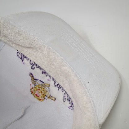 5 Panel White One Size Hat Society of the Crown Rope Snapback Cotton Embroidered