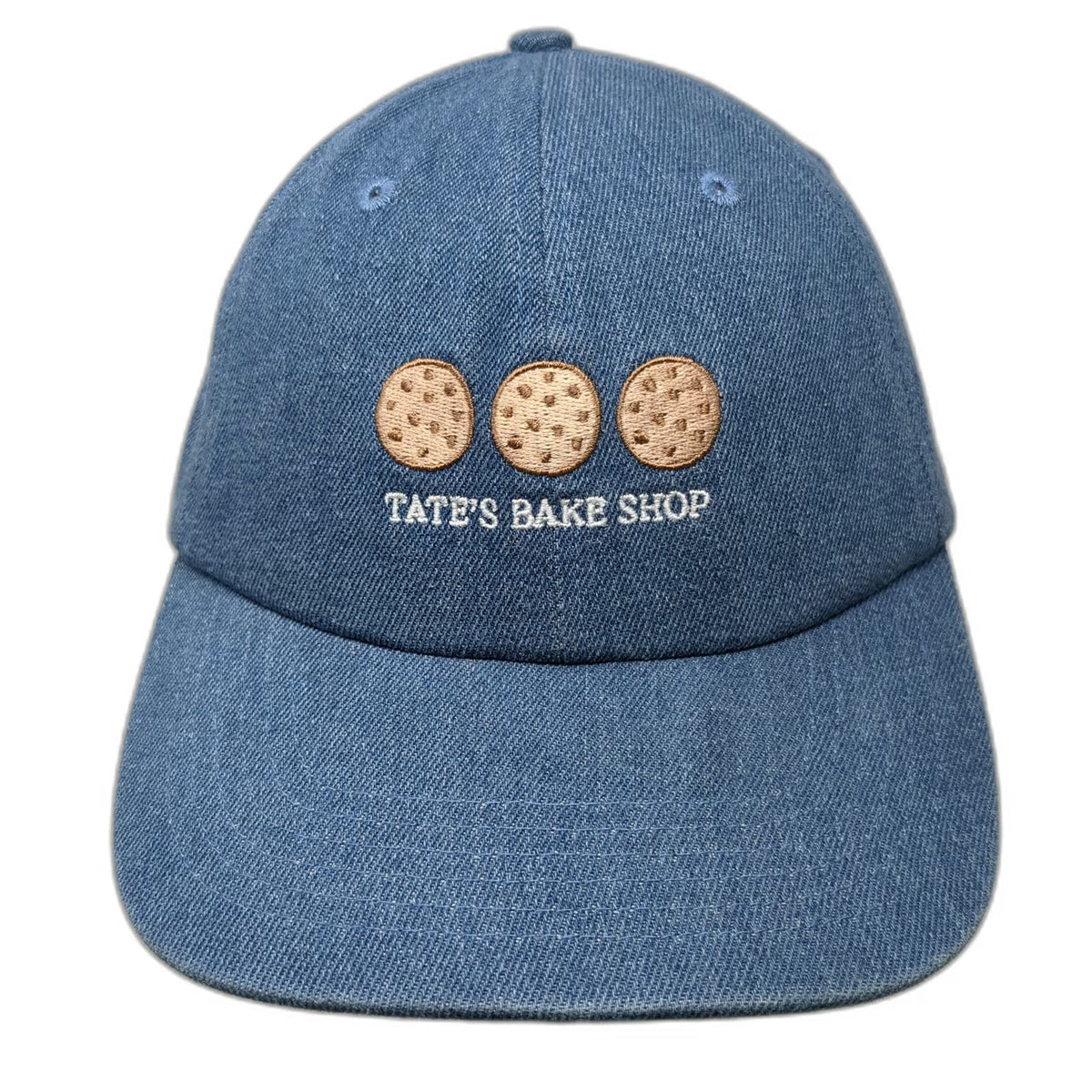 Tate's Bake Shop Cookies Blue Denim Baseball Cap One Size Slideback Hat 1980