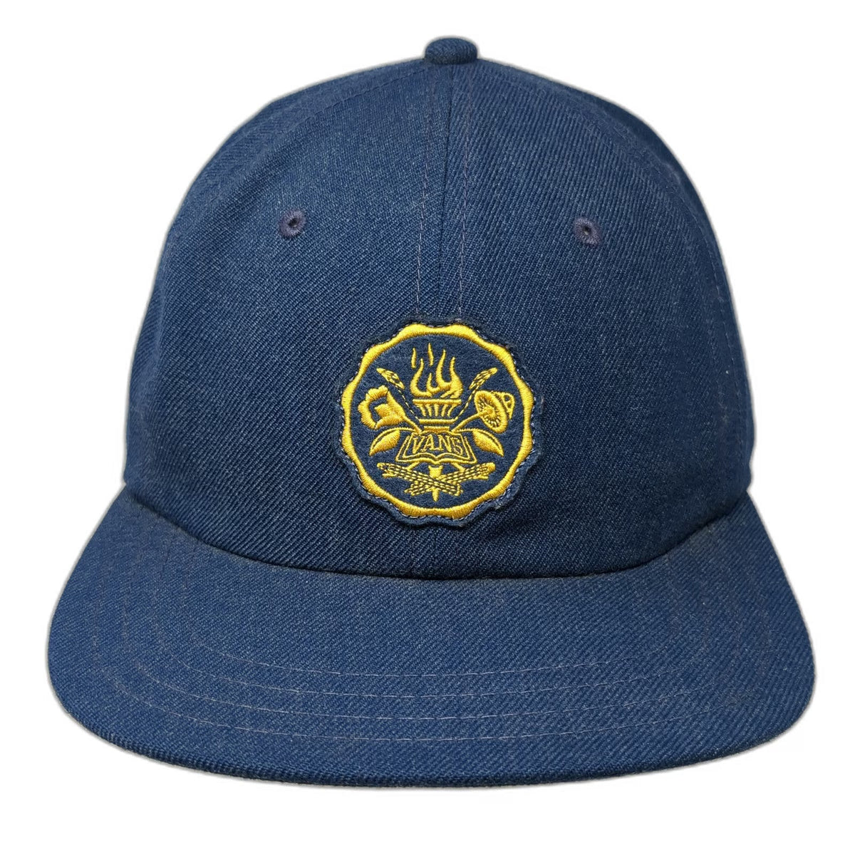 Vans Baseball Cap Blue One Size Slideback Logo Patch Wool Blend 6 Panel Hat