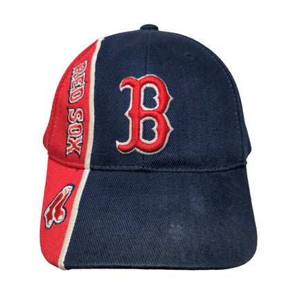 Boston Red Sox Strapback Hat Blue Red Embroidered Logo OSFA TEI MLB
