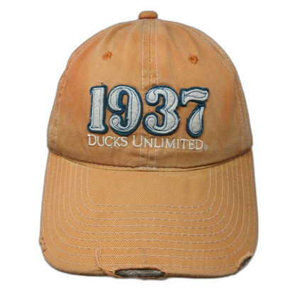 Ducks Unlimited Baseball Cap Orange One Size Slideback 1937 Duck Embroidery Hat