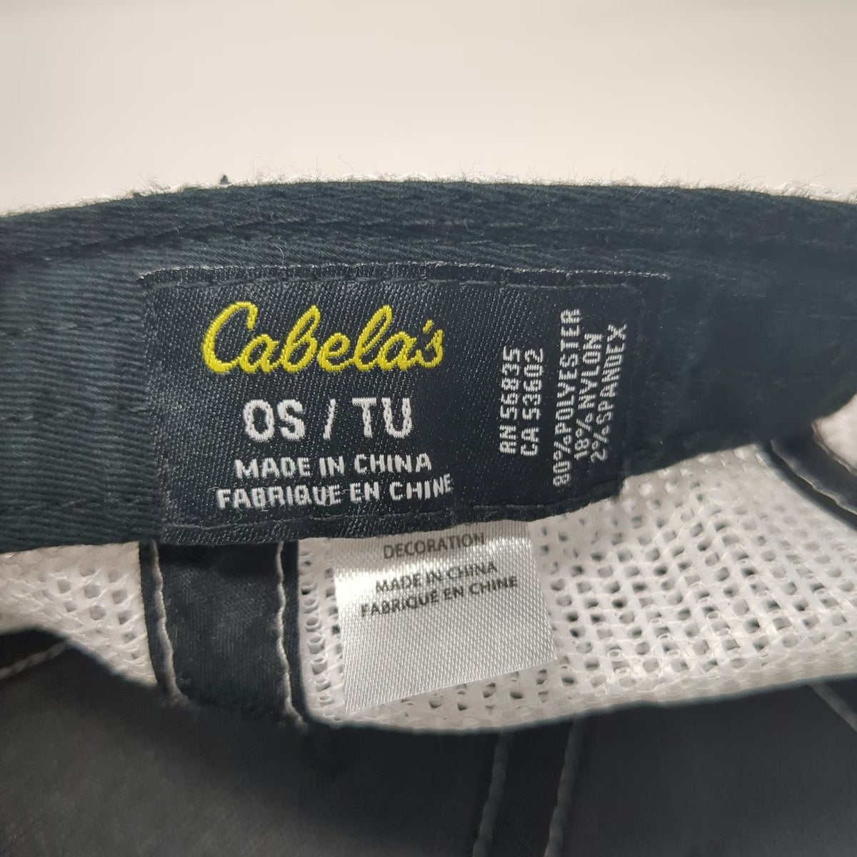 Cabela's Trucker Hat Black One Size Hunting Dog Mesh Snapback Contrast Stitch