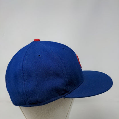 Chicago Cubs Fitted Hat Blue 7 3/8 Embroidered Neww Era 59 Fifty MLB Made USA