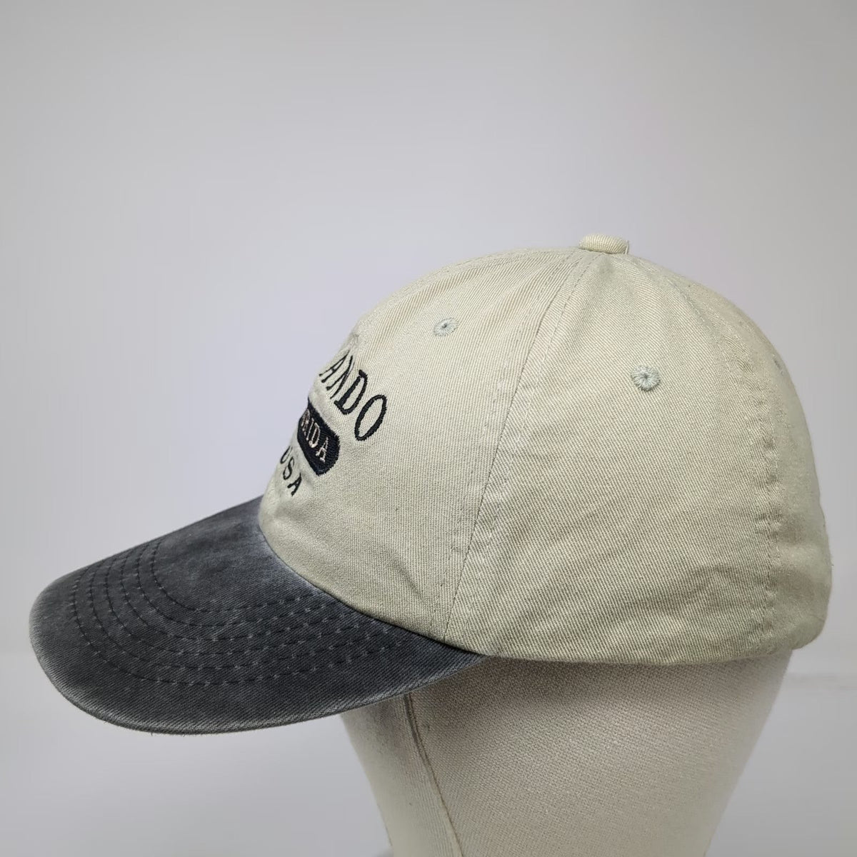 Sunkiss Kap Orlando Florida USA Baseball Cap Hat Beige Gray One Size Strapback