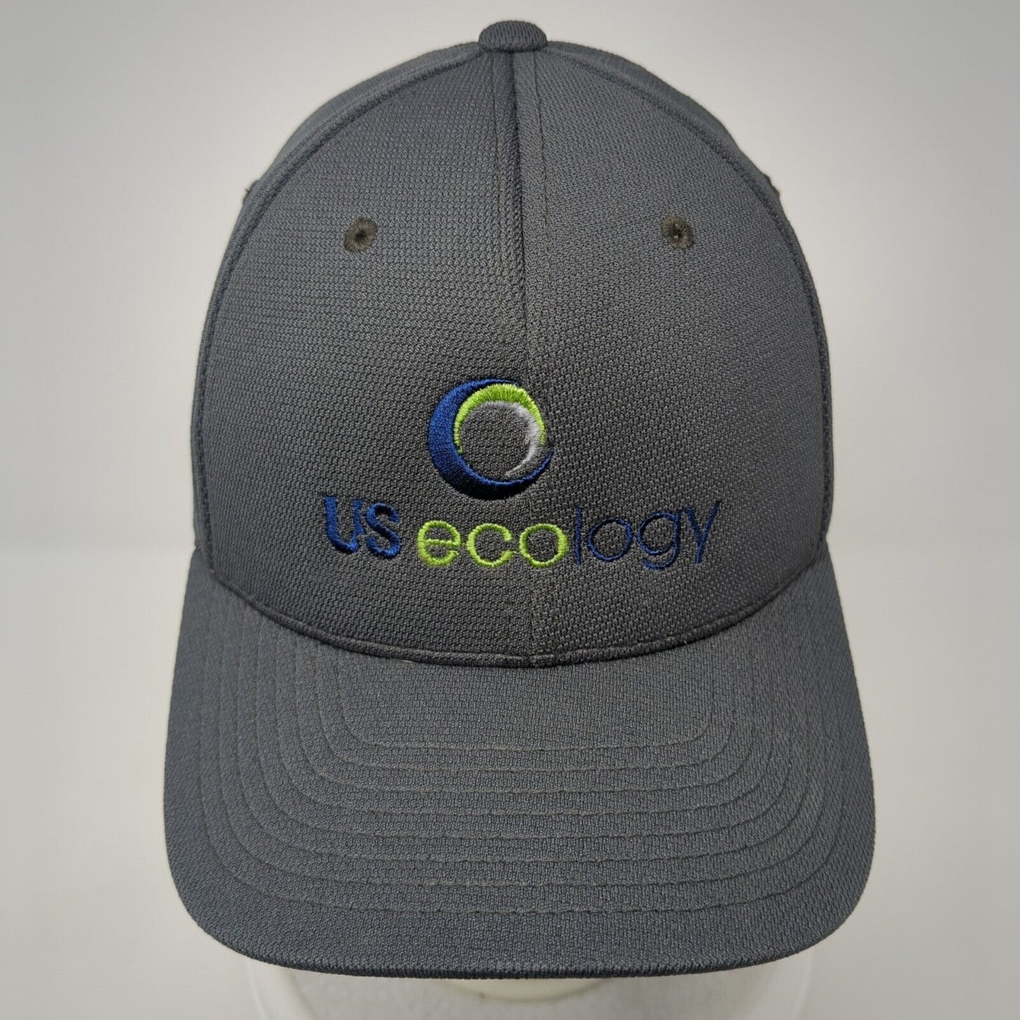 US Ecology Fitted Hat Gray S/M Flexfit Embroidered Sport-Tek 6 Panel