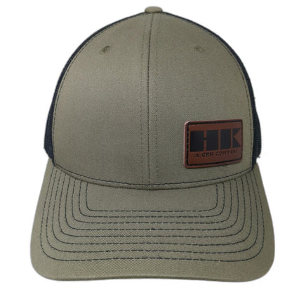Richardson 112 Trucker Hat Green OSFM HK A CRH Company Leather Patch Snapback
