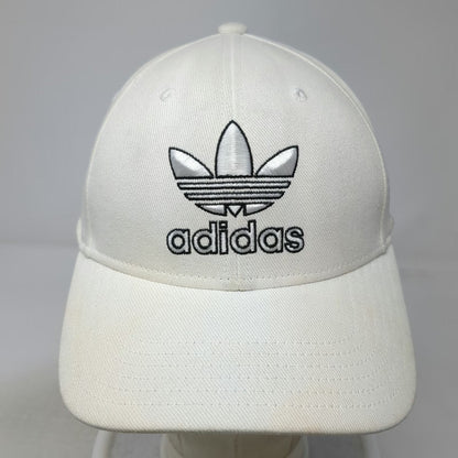 Adidas Baseball Cap White One Size Snapback Trefoil Logo Gray Underbrim Hat
