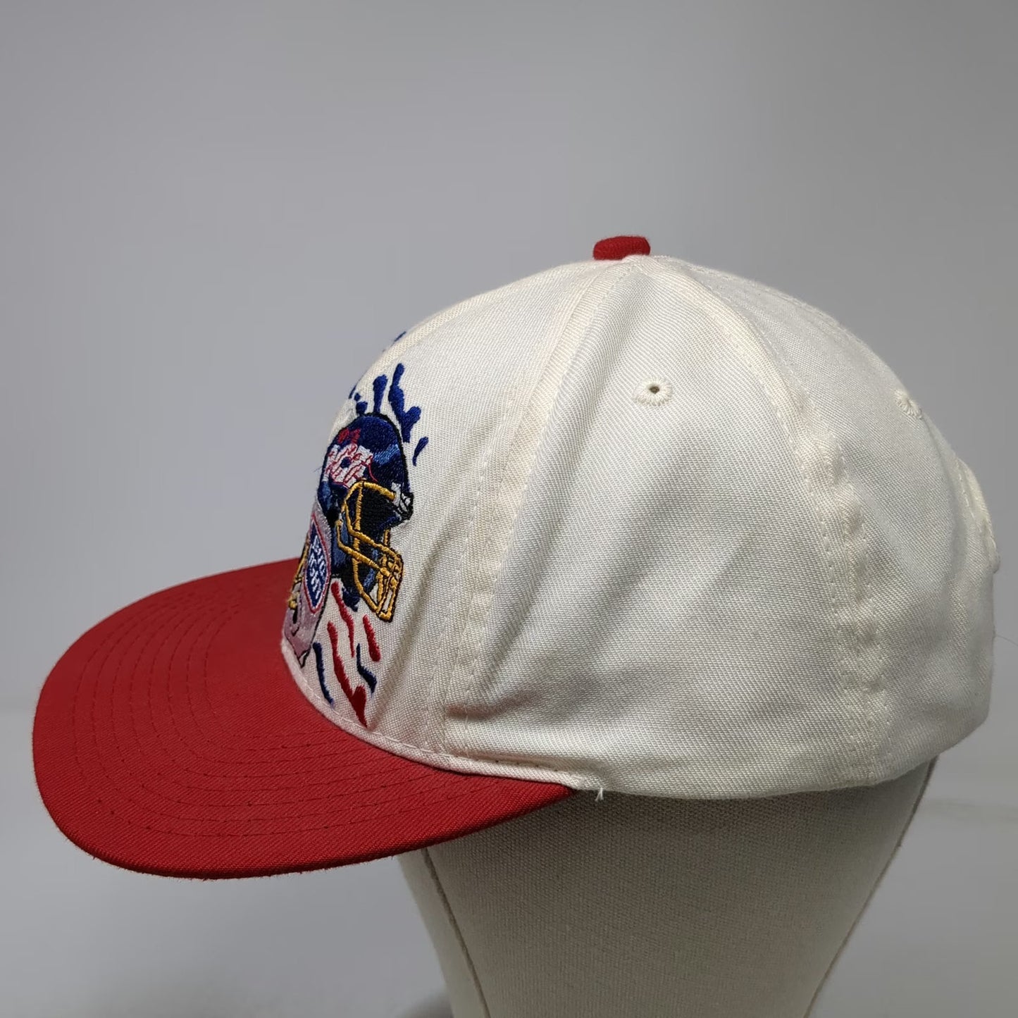 Budweiser Bud Ice Bud Light Football Helmet Snapback Hat Vintage White Red USA