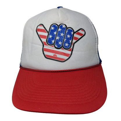Shaka Sign Patriotic Snapback Trucker Hat Multicolor OSFM Mesh Back Rope