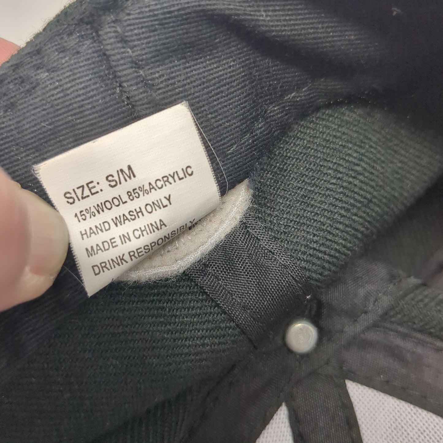 Jägermeister Fitted Hat Black Medium Embroidered Logo Solid 6 Panel