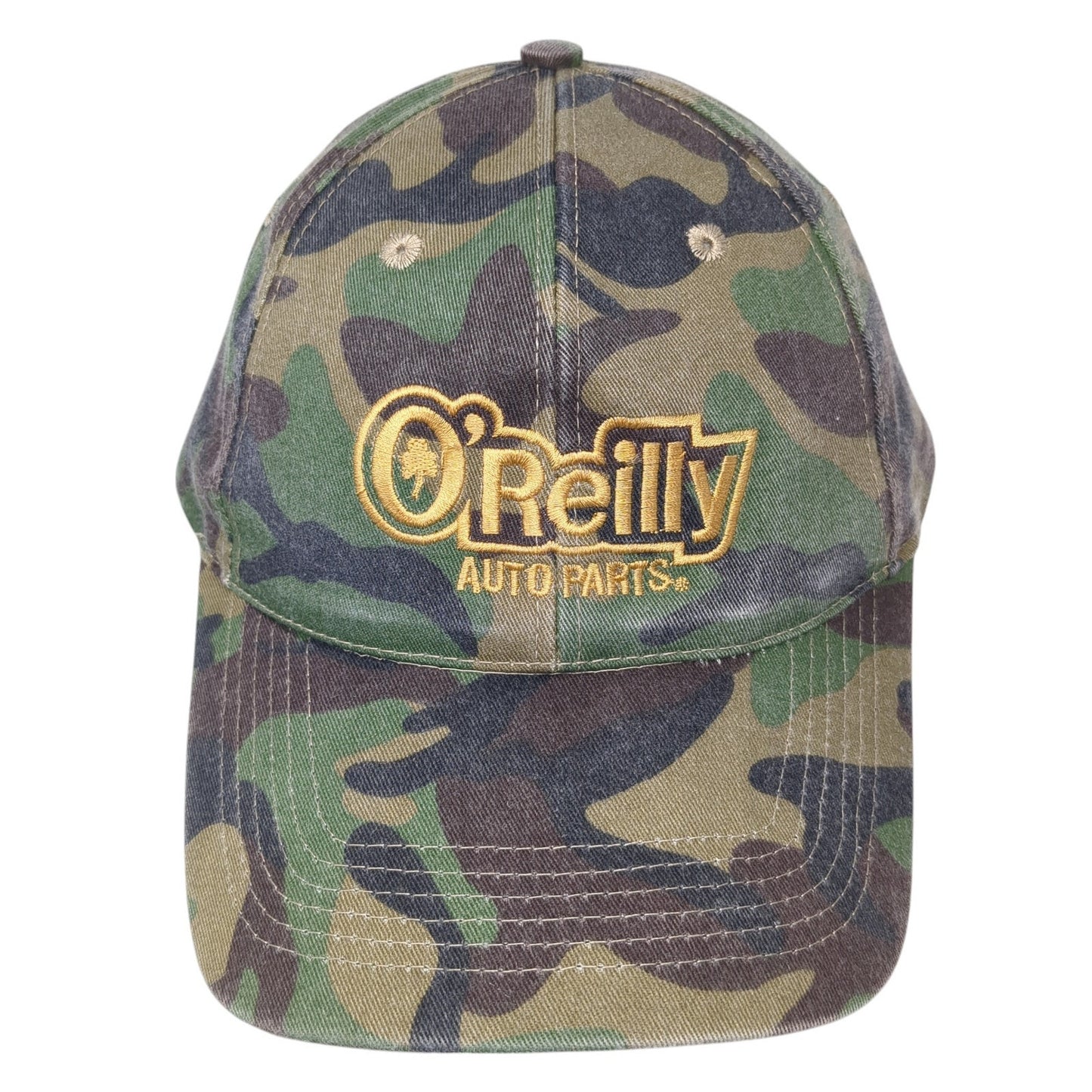 O'Reilly Auto Parts Strapback Baseball Cap Multicolor OS Adjustable Camouflage