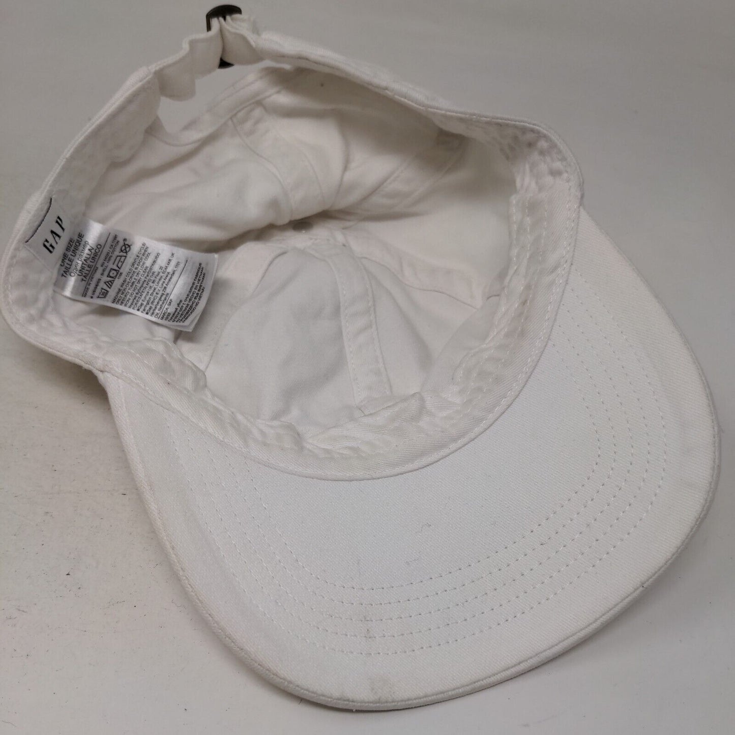 Gap Slideback Hat White One Size Adjustable Solid 6 Panel Blank