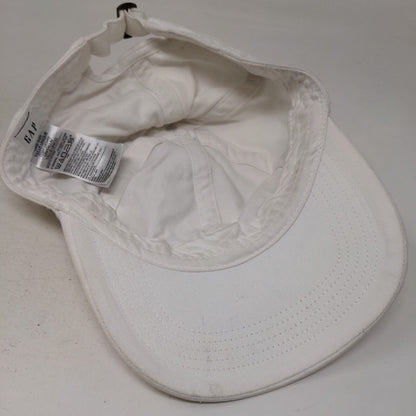 Gap Slideback Hat White One Size Adjustable Solid 6 Panel Blank