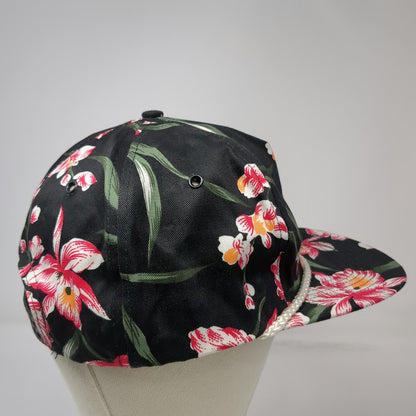 San Sun C.H. Dredge & Company Trucker Black Floral Rope Snapback Hat Vintage
