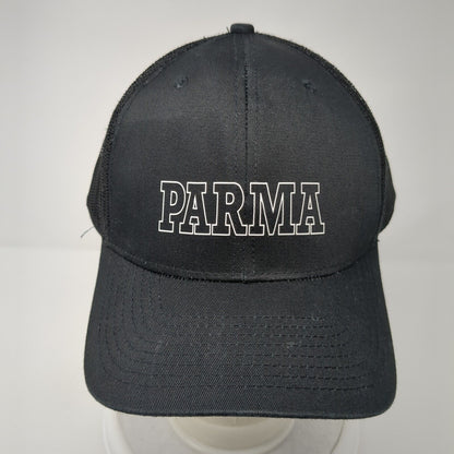 PARMA Snapback Trucker Hat Black One Size Adjustable Mesh Back NV Caps