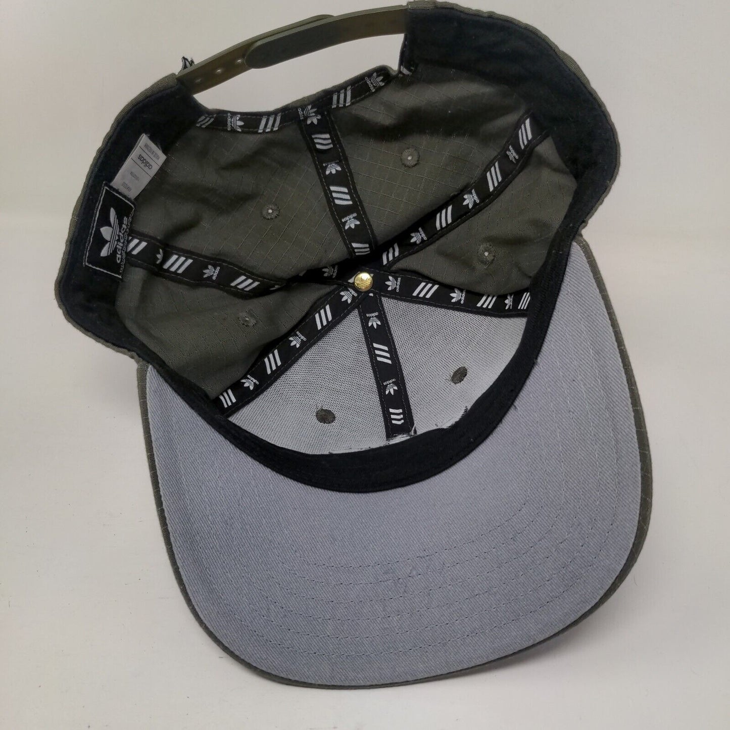 Adidas Trefoil Snapback Hat Green One Size Embroidered Solid 6 Panel