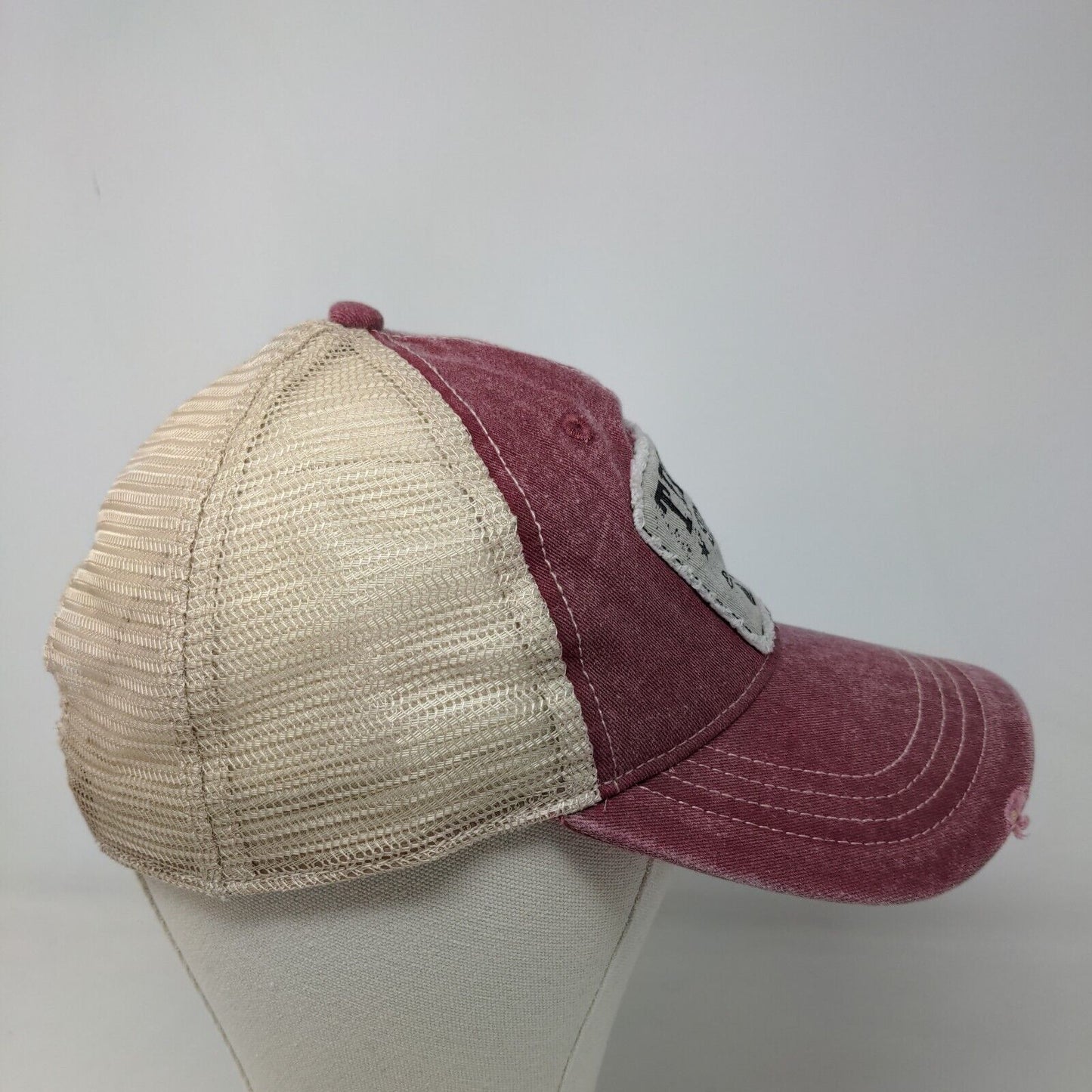 Tractor Supply Co Men's Snapback Mesh Back Hat Pink Red OSFM Distressed