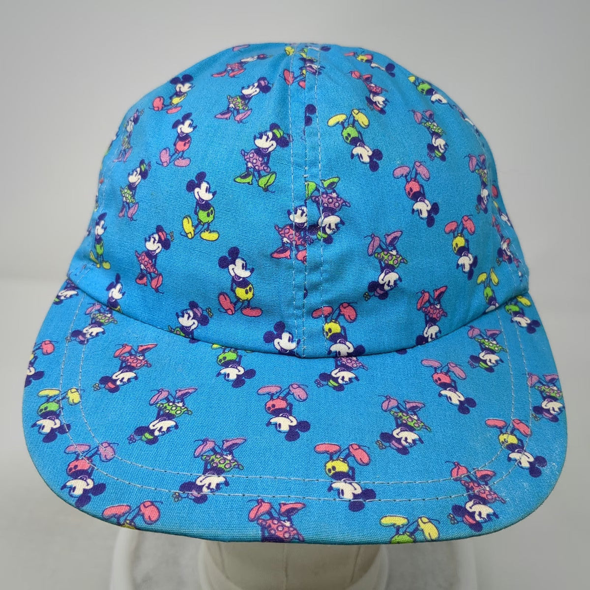 Mickey Minnie Mouse All Over Print Blue Baseball Cap One Size Hat Disney Graphic