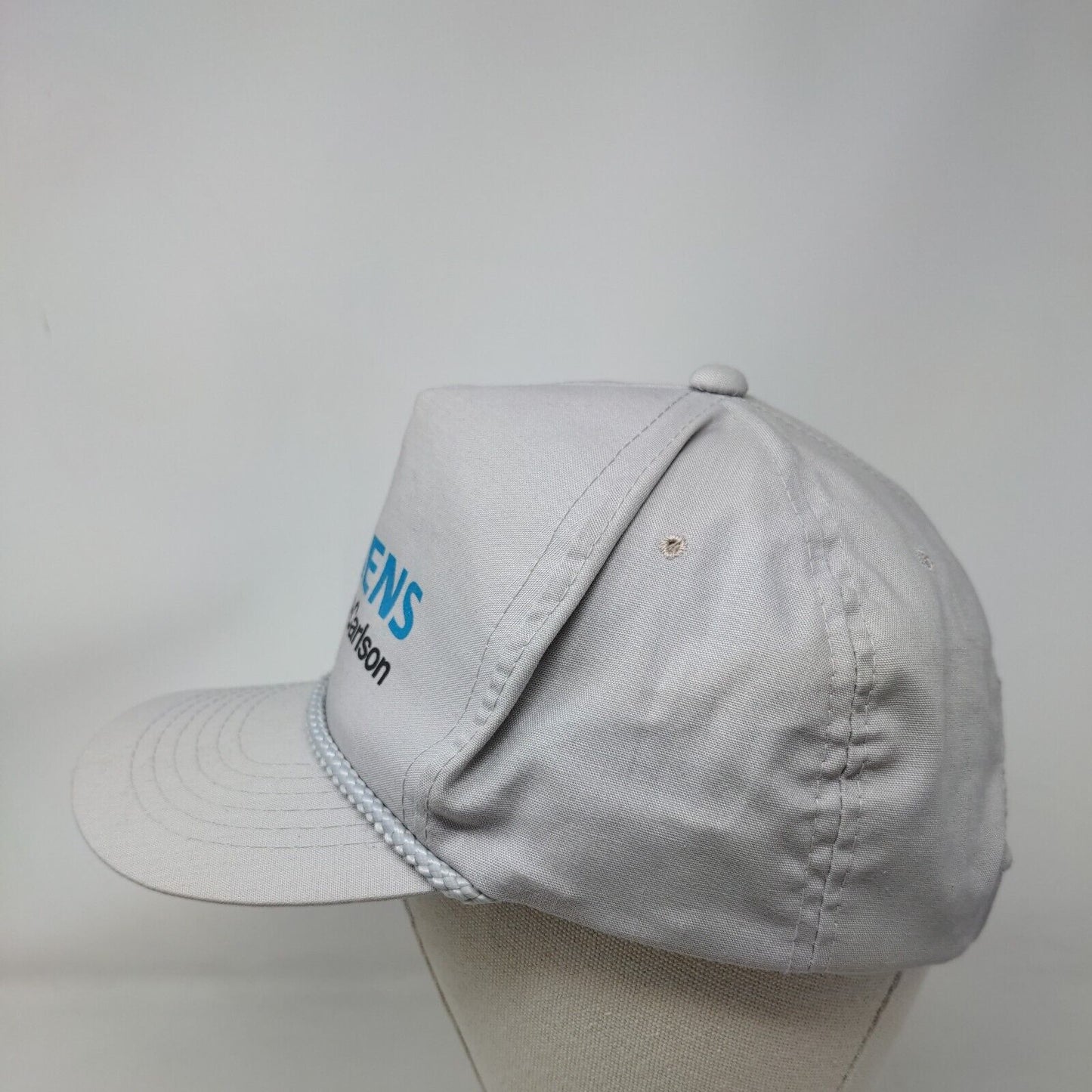 Siemens Stromberg-Carlson Snapback Rope Hat Gray OSFA Solid Adjustable