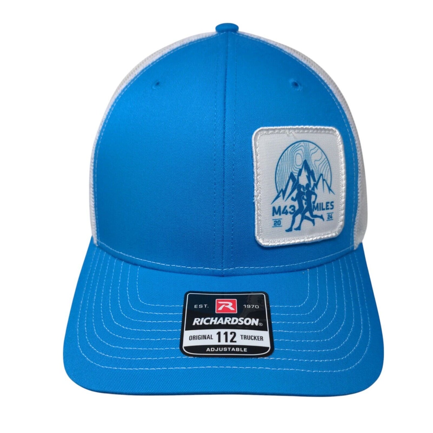 M43 Miles 2024 Snapback Mesh Back Trucker Hat Blue Adjustable Richardson