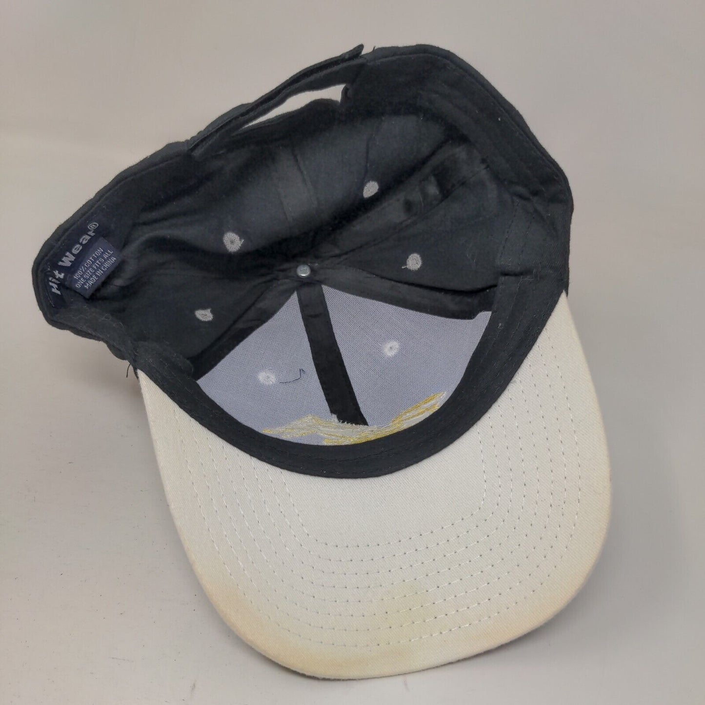 Peak Strapback Hat Black OSFA Embroidered Adjustable 6 Panel Hit Wear