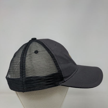 Location Pin Strapback Mesh Back Trucker Hat Gray One Size Colorblock