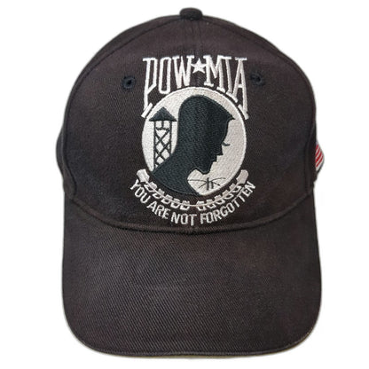 NRG Baseball Cap Black One Size POW MIA USA Flag You Are Not Forgotten Hat