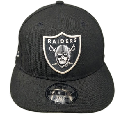 Las Vegas Raiders NFL New Era Snapback Black One Size Flat Brim Side Patch Hat