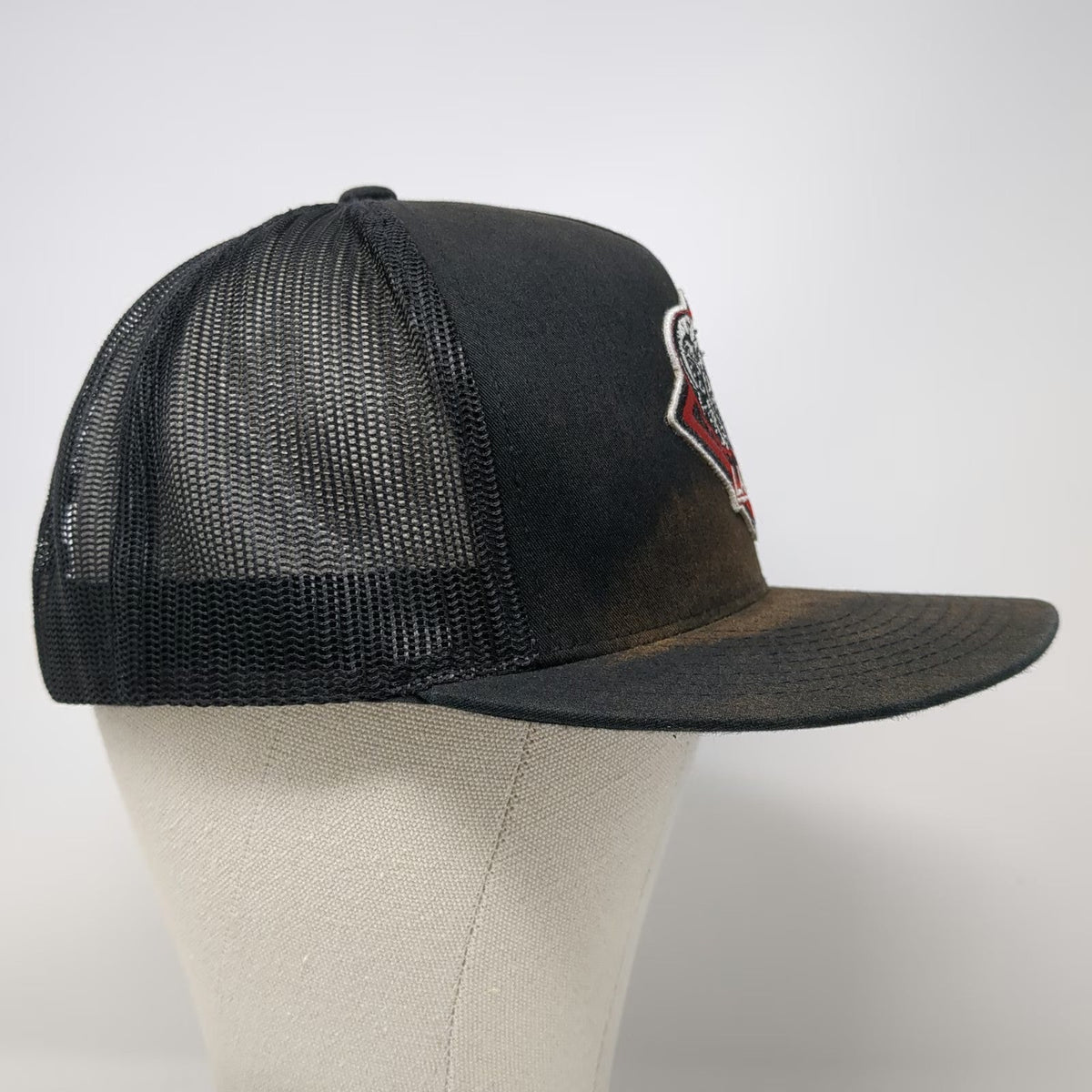 Yupoong Trucker Hat Black One Size Lazy 2 Ranch Bull Patch Mesh Snapback hat