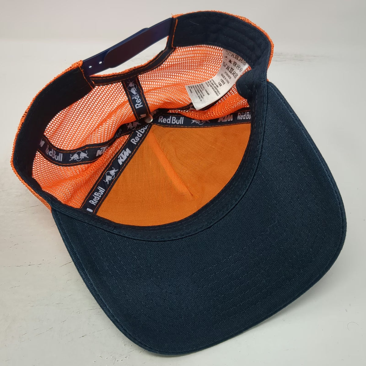 Red Bull KTM Racing Team Trucker Hat Blue Orange One Size Snapback Mesh Back