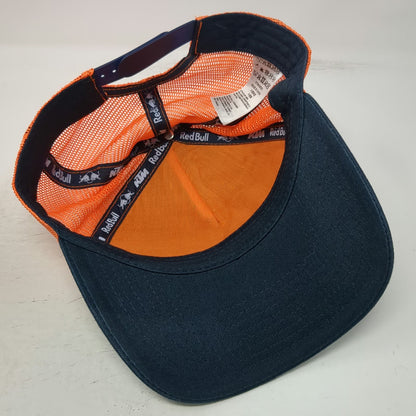 Red Bull KTM Racing Team Trucker Hat Blue Orange One Size Snapback Mesh Back