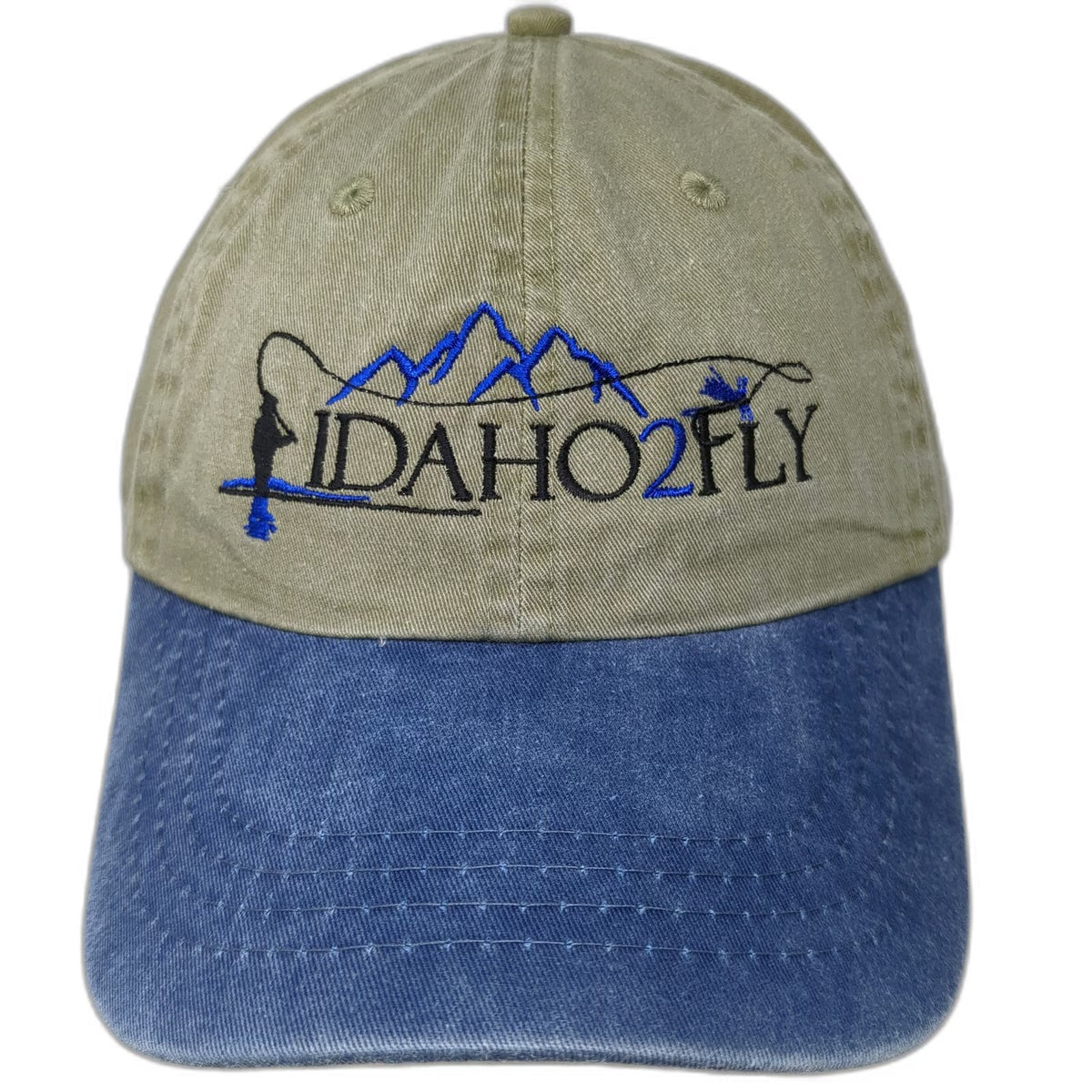 Port & Company Baseball Cap Green Blue One Size Hat Idaho2Fly Cancer Connection