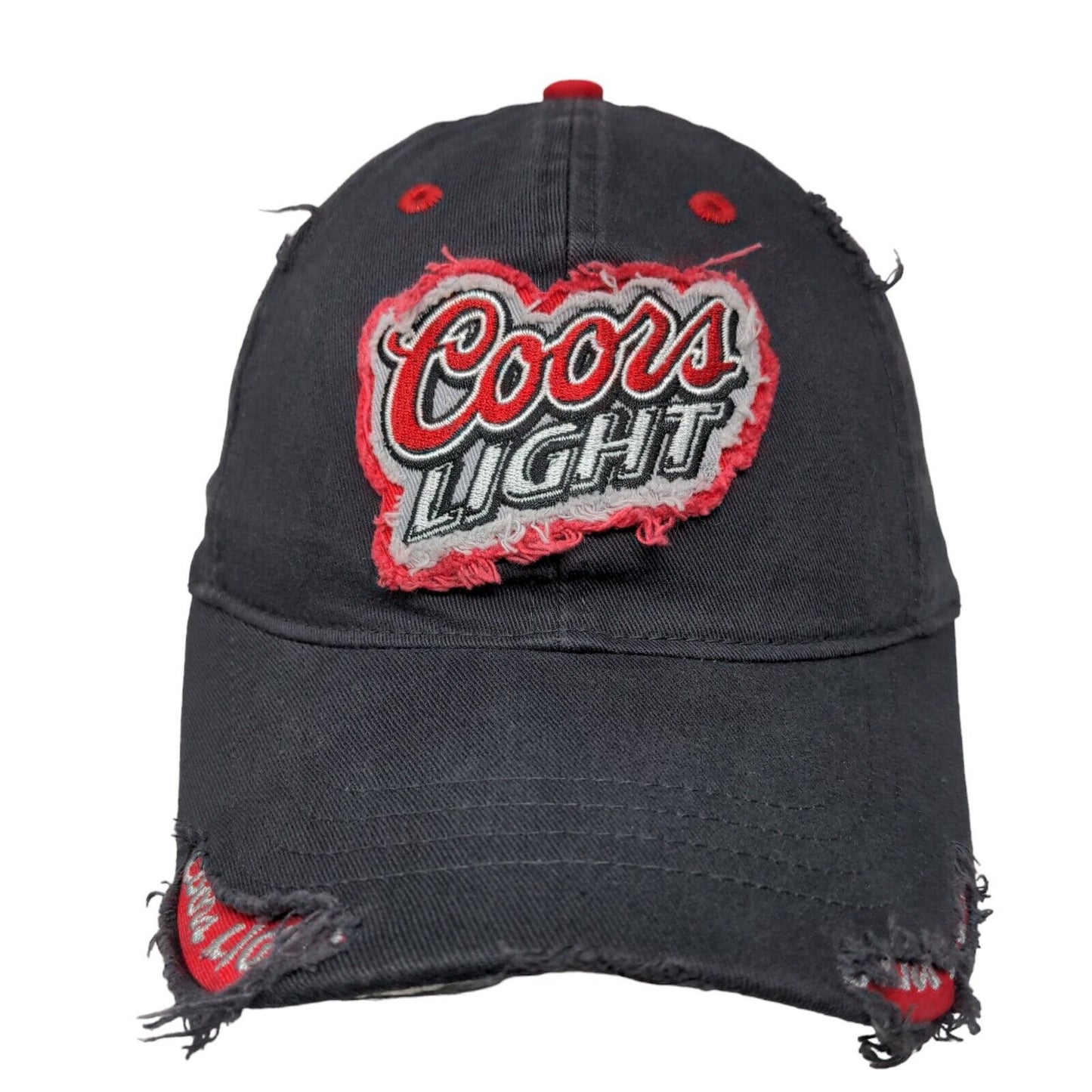 Coors Light Men's Strapback Hat Gray Distressed Embroidered Logo Beer