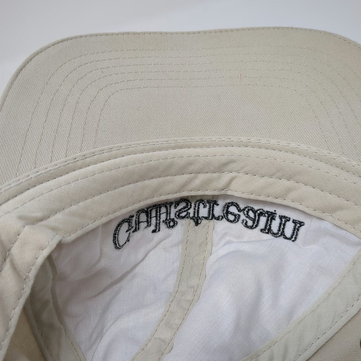 Gulfstream Baseball Cap Beige One Size Slideback Black Sandwich Brim Hat
